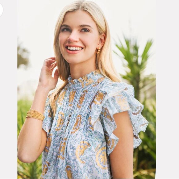 OLIPHANT Pintuck Ruffle Top (SIZE XS) - Picture 7 of 10